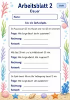 Vorschau - Arbeitsblätter - Zeit-Sachaufgaben | Mathematik Klasse 3 | 6 Arbeitsblätter als PDF - Seite 2