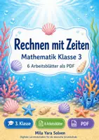 Vorschau - Arbeitsblätter - Rechnen mit Zeiten | Mathematik Klasse 3 | 6 Arbeitsblätter als PDF - Deckblatt