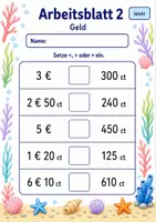 Vorschau - Arbeitsblätter - Größen vergleichen Klasse 3 | Mathematik Klasse 3 | 6 Arbeitsblätter als PDF - Seite 2