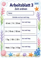 Vorschau - Arbeitsblätter - Größen ordnen Klasse 3 | Mathematik Klasse 3 | 6 Arbeitsblätter als PDF - Seite 3