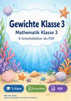 Vorschau - Arbeitsblätter - Gewichte Klasse 3 | Mathematik Klasse 3 | 6 Arbeitsblätter als PDF - Deckblatt