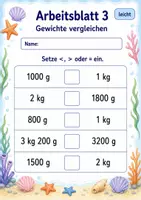 Vorschau - Arbeitsblätter - Gewichte Klasse 3 | Mathematik Klasse 3 | 6 Arbeitsblätter als PDF - Seite 3