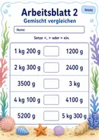 Vorschau - Arbeitsblätter - Gewichte vergleichen | Mathematik Klasse 3 | 6 Arbeitsblätter als PDF - Seite 2