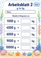 Vorschau - Arbeitsblätter - Gewichte umwandeln | Mathematik Klasse 3 | 6 Arbeitsblätter als PDF - Seite 2