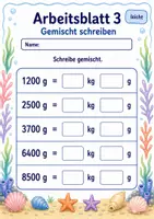 Vorschau - Arbeitsblätter - Gewichte umwandeln | Mathematik Klasse 3 | 6 Arbeitsblätter als PDF - Seite 3