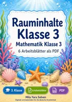 Vorschau - Arbeitsblätter - Rauminhalte Klasse 3 | Mathematik Klasse 3 | 6 Arbeitsblätter als PDF - Deckblatt