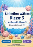 Vorschau - Arbeitsblätter - Einheiten wählen Klasse 3 | Mathematik Klasse 3 | 6 Arbeitsblätter als PDF - Deckblatt
