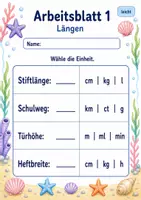 Vorschau - Arbeitsblätter - Einheiten wählen Klasse 3 | Mathematik Klasse 3 | 6 Arbeitsblätter als PDF - Seite 1