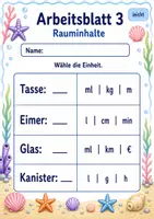 Vorschau - Arbeitsblätter - Einheiten wählen Klasse 3 | Mathematik Klasse 3 | 6 Arbeitsblätter als PDF - Seite 3