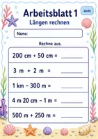 Vorschau - Arbeitsblätter - Rechnen mit Größen | Mathematik Klasse 3 | 6 Arbeitsblätter als PDF - Seite 1