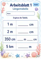 Vorschau - Arbeitsblätter - Größentabellen Klasse 3 | Mathematik Klasse 3 | 6 Arbeitsblätter als PDF - Seite 1
