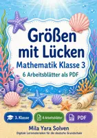 Vorschau - Arbeitsblätter - Größen mit Lücken | Mathematik Klasse 3 | 6 Arbeitsblätter als PDF - Deckblatt