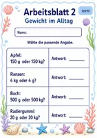 Vorschau - Arbeitsblätter - Alltagsgrößen Klasse 3 | Mathematik Klasse 3 | 6 Arbeitsblätter als PDF - Seite 2