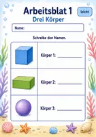 Vorschau - Arbeitsblätter - Würfel, Quader und Kugel | Mathematik Klasse 3 | 6 Arbeitsblätter als PDF - Seite 1