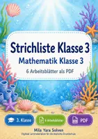 Vorschau - Arbeitsblätter - Strichliste Klasse 3 | Mathematik Klasse 3 | 6 Arbeitsblätter als PDF - Deckblatt