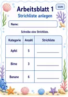 Vorschau - Arbeitsblätter - Strichliste Klasse 3 | Mathematik Klasse 3 | 6 Arbeitsblätter als PDF - Seite 1