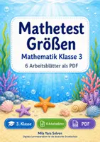 Vorschau - Arbeitsblätter - Mathetest Größen | Mathematik Klasse 3 | 6 Arbeitsblätter als PDF - Deckblatt