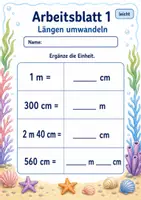 Vorschau - Arbeitsblätter - Mathetest Größen | Mathematik Klasse 3 | 6 Arbeitsblätter als PDF - Seite 1