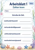 Vorschau - Arbeitsblätter - Zahlenraum bis 1 Million | Mathematik Klasse 4 | 6 Arbeitsblätter als PDF - Seite 1