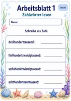 Vorschau - Arbeitsblätter - Zahlen bis 1 Million | Mathematik Klasse 4 | 6 Arbeitsblätter als PDF - Seite 1