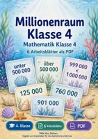 Vorschau - Arbeitsblätter - Millionenraum Klasse 4 | Mathematik Klasse 4 | 6 Arbeitsblätter als PDF - Deckblatt