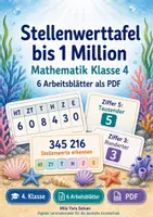 Vorschau - Arbeitsblätter - Stellenwerttafel bis 1 Million | Mathematik Klasse 4 | 6 Arbeitsblätter als PDF - Deckblatt