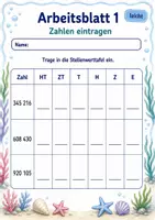Vorschau - Arbeitsblätter - Stellenwerttafel bis 1 Million | Mathematik Klasse 4 | 6 Arbeitsblätter als PDF - Seite 1