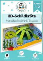 Vorschau - Mal- und Bastelvorlagen - 3D-Schildkröte basteln | Komplettpaket mit Ausmalvorlage, Hintergründen & Schritt-für-Schritt-Anleitungen | Grundschule - Deckblatt