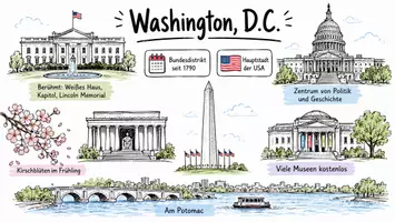 Vorschau - Arbeitsblätter - Arbeitsblätter zum Thema "Washington" + Lösung & MP3 + Infografik - Seite 1