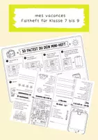Vorschau - Arbeitsblätter - Mes vacances d'été - Mini-Faltheft | Klasse 7 | Klasse 8 | Französisch - Deckblatt