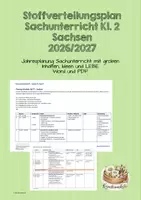 Vorschau - Lehrpläne/Lehrermaterial - Stoffverteilungsplan Sachunterricht Klasse 2 26/27 - Deckblatt