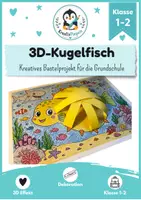 Vorschau - Mal- und Bastelvorlagen - 3D Kugelfisch basteln – Bastelvorlage mit Ausmalbild, Papierstreifen & Schritt-für-Schritt-Anleitung | Kunst Grundschule | Meer - Deckblatt
