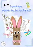 Vorschau - Bildkarten - differenzierte Vorgangsbeschreibung - (Oster)Hasen basteln (Deutsch, Klasse 5-7) - Deckblatt