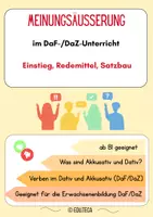 Vorschau - Stundenentwürfe - Meinung äußern: Einstieg ab B1 (DaF/DaZ, Deutsch) - Deckblatt