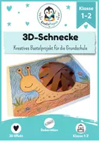 Vorschau - Mal- und Bastelvorlagen - 3D Schnecke basteln – Bastelvorlage mit Ausmalbild, Papierstreifen & Schritt-für-Schritt-Anleitung | Kunst Grundschule | Frühling - Deckblatt