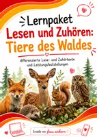 Vorschau - Unterrichtsreihen - Tiere des Waldes – Lesen & Zuhören: Differenzierte ABs, Audios - Deckblatt
