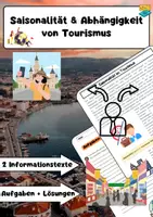 Vorschau - Arbeitsblätter - Saisonalität & Abhängigkeit von Tourismus Massentourismus - Deckblatt