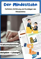 Vorschau - Arbeitsblätter - Der Mindestlohn: Einführung, Wirkung & Arbeitsmarkt - Deckblatt