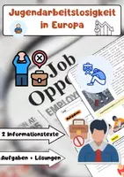 Vorschau - Arbeitsblätter - Jugendarbeitslosigkeit in Europa: Bildung & Wirtschaft - Deckblatt