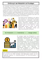Vorschau - Arbeitsblätter - Der Mindestlohn: Einführung, Wirkung & Arbeitsmarkt - Seite 1