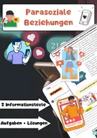 Vorschau - Arbeitsblätter - Parasoziale Beziehungen: Influencer & Social Medien - Deckblatt