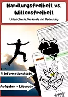 Vorschau - Arbeitsblätter - Handlungsfreiheit vs Willensfreiheit: Verantwortung & Freiheit - Deckblatt