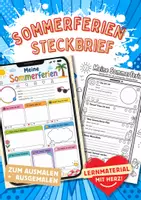Vorschau - Arbeitsblätter - Meine Sommerferien Steckbrief - Deckblatt