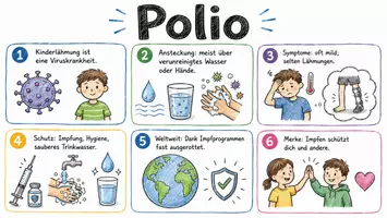 Vorschau - Arbeitsblätter - Arbeitsblätter "Polio" + Lösung & MP3 + Infografik - Seite 1
