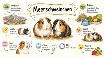Vorschau - Arbeitsblätter - AB mit Fragen zum Thema "Meerschweinchen" + Lösungsblatt + Infografik - Seite 1