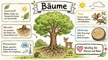 Vorschau - Arbeitsblätter - Arbeitsblätter zum Thema "Baum" + Lösung & MP3 + Mindmap + Infografiken - Seite 1