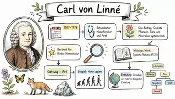 Vorschau - Arbeitsblätter - Arbeitsblätter zum Thema "Carl von Linné" + Lösung & MP3 + Mindmap + Infografik - Seite 1