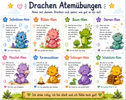 Vorschau - Bildkarten - Atemübungen mit den Gefühlsdrachen - Seite 1