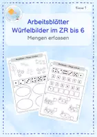 Vorschau - Arbeitsblätter - Würfelbilder - Mengen erfassen (ZR 6) I Kl. 1 - Deckblatt