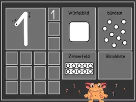Vorschau - Arbeitsblätter - Monsterstarke Ziffern & Mengen - digitale Tafel & ABs - Seite 3